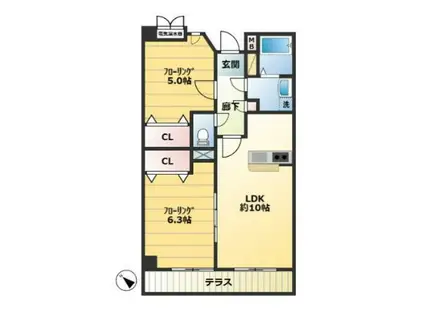 グランドヴィラ・コーラ(2LDK/1階)の間取り写真