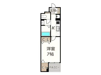 イリーデ(1K/3階)の間取り写真