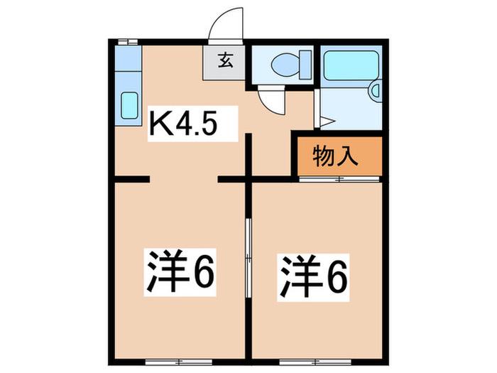 ヴェルコリン(2K/1階)の間取り写真