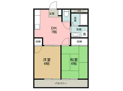 メゾン向台(2DK/3階)の間取り写真