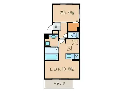 アバンサール(1LDK/3階)の間取り写真