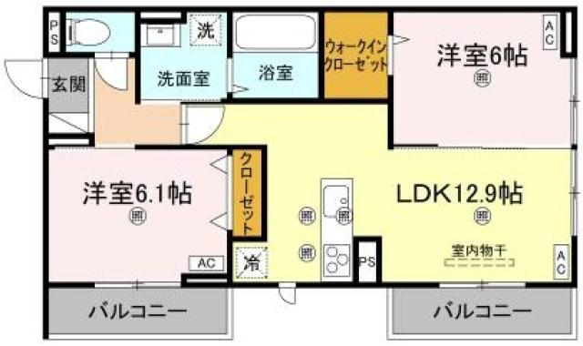 エムフルージュ(2LDK/2階)の間取り写真