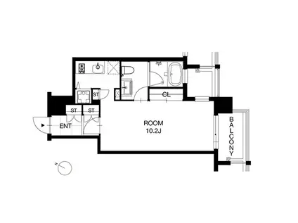 RAGAZZA姪浜(ワンルーム/9階)の間取り写真