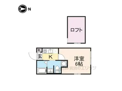 ハウスゼン等持院(1K/2階)の間取り写真
