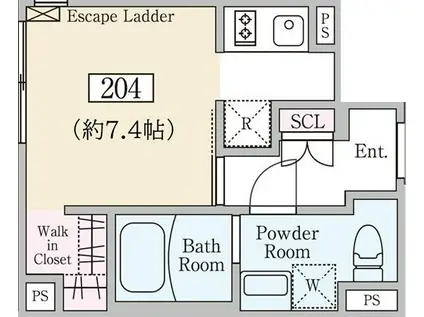 REVE RESIDENCE 学芸大学(ワンルーム/2階)の間取り写真