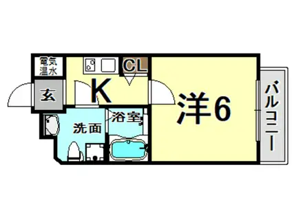 UーRO昭和南通(1K/5階)の間取り写真