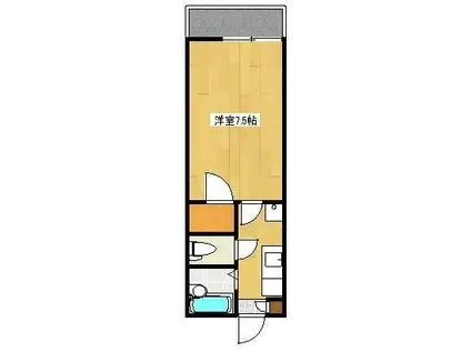 グランデル黒髪(1K/1階)の間取り写真