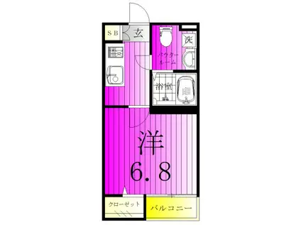 HEIM-YASURAGI ハイムーヤスラギ(1K/2階)の間取り写真