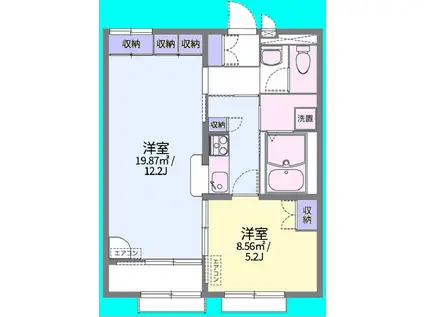 ロハス富の原(1LDK/1階)の間取り写真