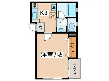 コートアベニュー(1K/1階)の間取り写真