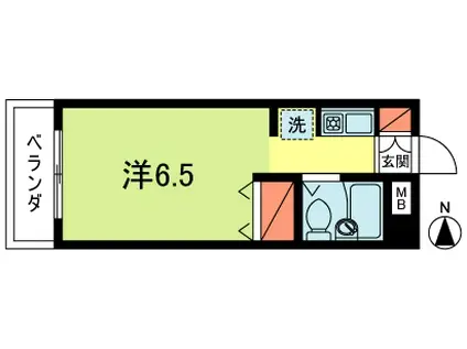 キャッスル武蔵野(1K/2階)の間取り写真