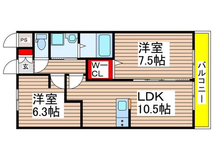 LIKE四街道(2LDK/1階)の間取り写真