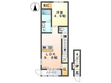 エル・アネックス(1LDK/2階)の間取り写真