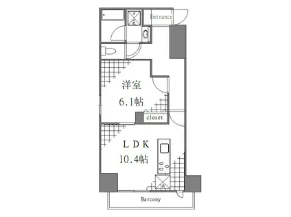メイクスデザイン両国サウス(1LDK/5階)の間取り写真
