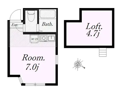 ユナイト鶴見クッキー・アン(ワンルーム/2階)の間取り写真
