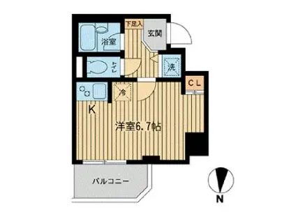 ジョイシティ住吉II(ワンルーム/6階)の間取り写真