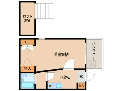 シティパレスやすらぎの道P-3(1K/4階)の間取り写真