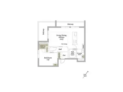 ステラ松濤(1LDK/2階)の間取り写真