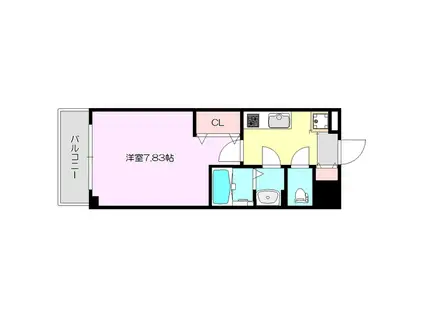 LUXE東三国Ⅴ(1K/5階)の間取り写真