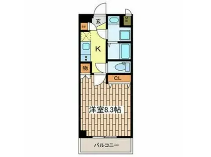 ベルヴィーユ龍賀台(1K/1階)の間取り写真