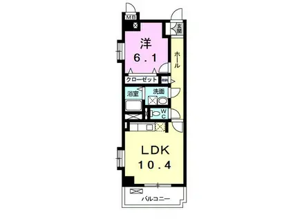 サン フィールドII(1LDK/1階)の間取り写真