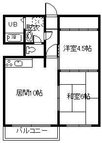 幸永ハイツ(2DK/2階)の間取り写真