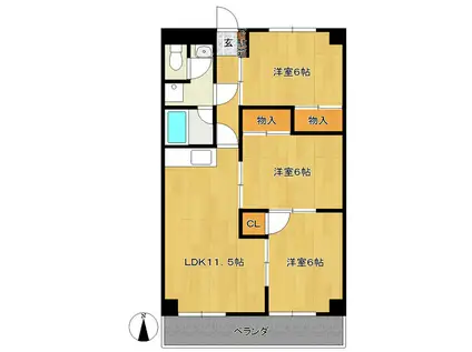 メゾン峰(3LDK/2階)の間取り写真