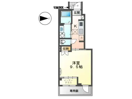 岩倉市S様 (1K/1階)の間取り写真