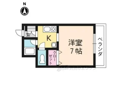 CASAあすか(1K/2階)の間取り写真