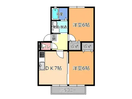 パナコートコーヨーC(2DK/1階)の間取り写真