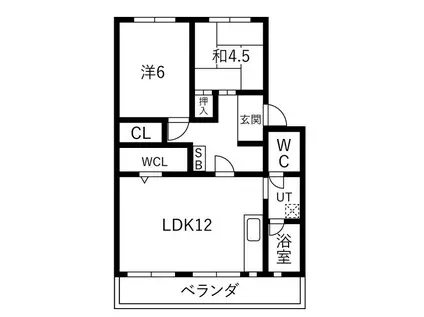 シティハイツ村井(2LDK/4階)の間取り写真