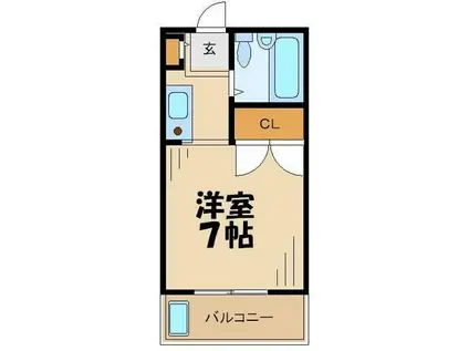 ジュネス鹿島(1K/4階)の間取り写真