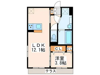 フローレンス(1LDK/2階)の間取り写真