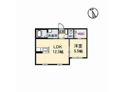 シャーメゾンラフィーネ(1LDK/1階)の間取り写真