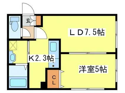 NOCE(1LDK/2階)の間取り写真