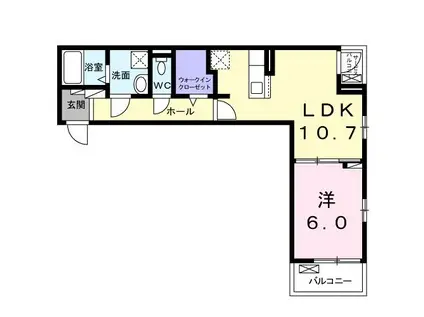 カルム・コリーヌ(1LDK/2階)の間取り写真