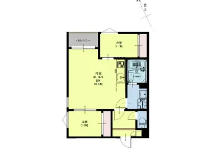 REGALEST ARBRE宮城野(2LDK/1階)の間取り写真