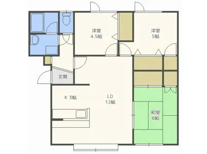 パラドール石山II(3LDK/2階)の間取り写真