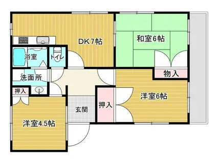 セリハイツ(3DK/1階)の間取り写真