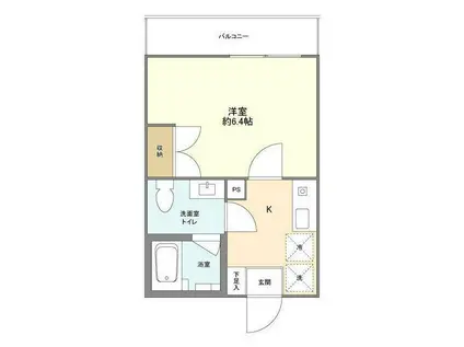 サンレイ市ヶ谷(1K/2階)の間取り写真