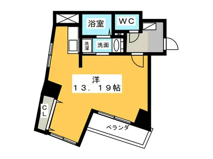 スリーティアラズ(ワンルーム/2階)の間取り写真