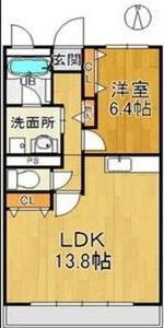 コーポニュー中川(1LDK/3階)の間取り写真
