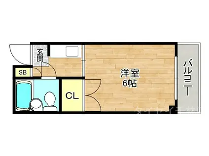 パークドエル東高津(1K/5階)の間取り写真