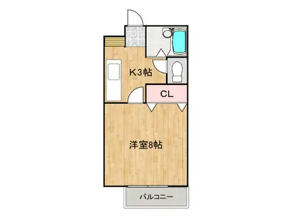 ハイムプリベール(1K/2階)の間取り写真