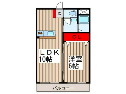 フローレス七番館(1LDK/3階)の間取り写真