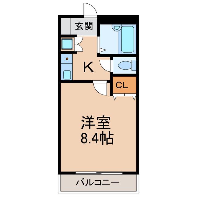 クレベール(1K/3階)の間取り写真