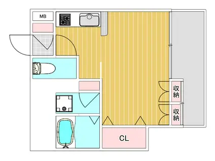 白金1丁目マンション(ワンルーム/2階)の間取り写真