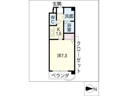 NEW PLACE(1K/5階)の間取り写真