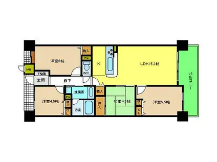 ソルプラーサ堺(4LDK/10階)の間取り写真