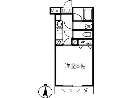 レヴェリー桜木(1K/3階)の間取り写真